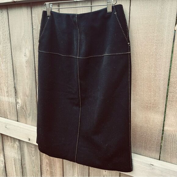 J.Crew Black Pencil Wool Skirt size 2 - Picture 1 of 4